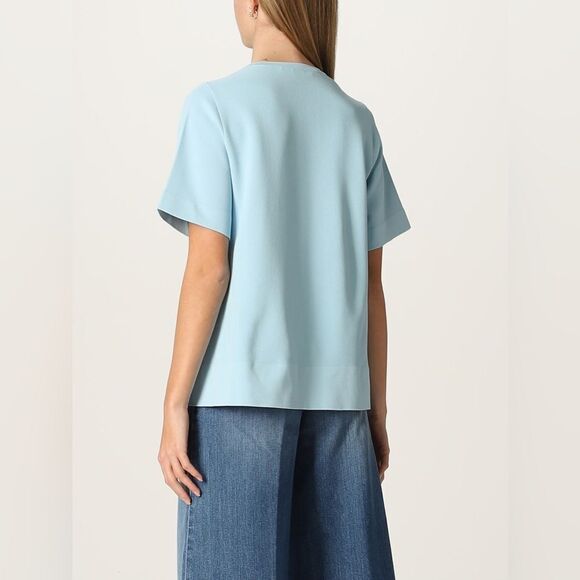 STELLA MCCARTNEY Light Blue  sweater Top with asymmetrical hem Women size 38 ( s - Picture 2 of 14